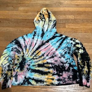 Tye dye cropped hoodie
